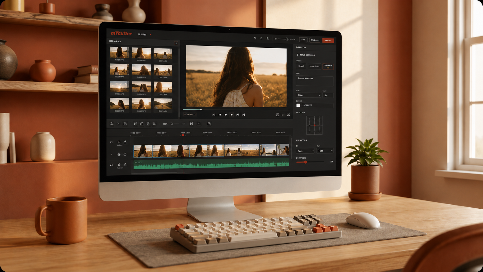 mYcutter video editor on a desktop